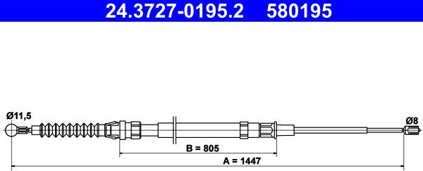 ATE 24.3727-0195.2 - Vajer, parkeringsbroms xdelar.se