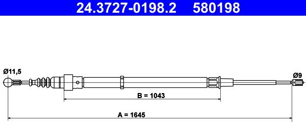 ATE 24.3727-0198.2 - Vajer, parkeringsbroms xdelar.se