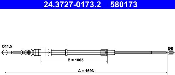 ATE 24.3727-0173.2 - Vajer, parkeringsbroms xdelar.se