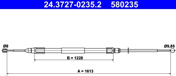 ATE 24.3727-0235.2 - Vajer, parkeringsbroms xdelar.se