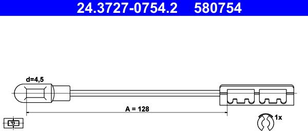 ATE 24.3727-0754.2 - Vajer, parkeringsbroms xdelar.se