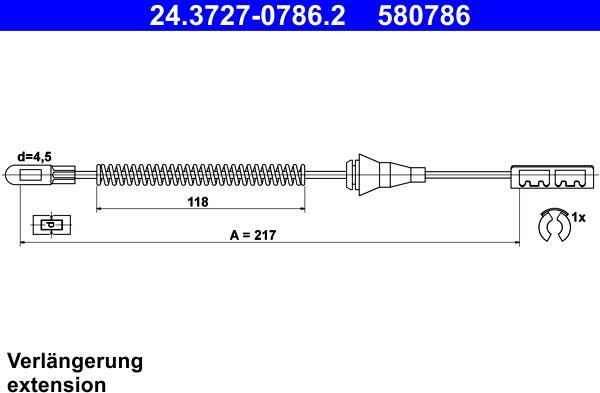 ATE 24.3727-0786.2 - Vajer, parkeringsbroms xdelar.se