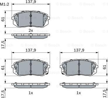 BOSCH 0 986 494 905 - Bromsbeläggssats, skivbroms xdelar.se