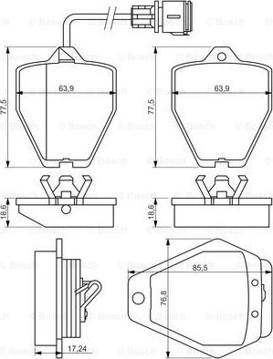 BOSCH 0 986 494 436 - Bromsbeläggssats, skivbroms xdelar.se