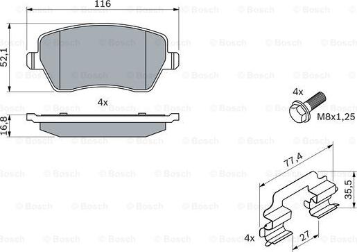 BOSCH 0 986 494 592 - Bromsbeläggssats, skivbroms xdelar.se