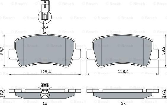 BOSCH 0 986 494 500 - Bromsbeläggssats, skivbroms xdelar.se