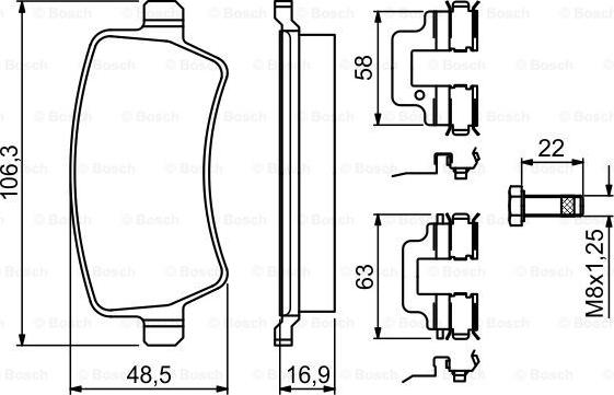 BOSCH 0 986 494 641 - Bromsbeläggssats, skivbroms xdelar.se