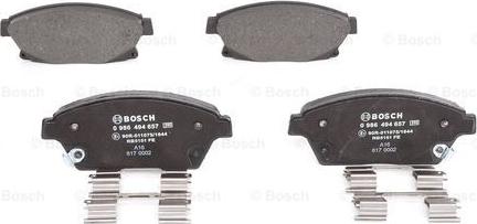 BOSCH 0 986 494 657 - Bromsbeläggssats, skivbroms xdelar.se