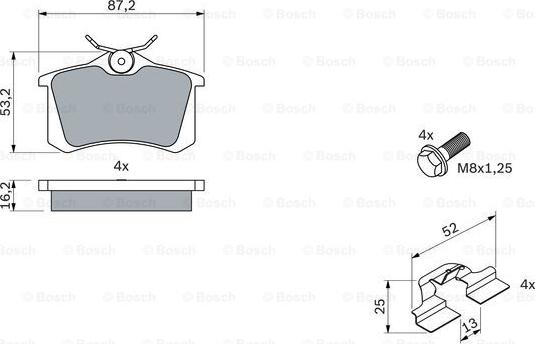 BOSCH 0 986 494 600 - Bromsbeläggssats, skivbroms xdelar.se