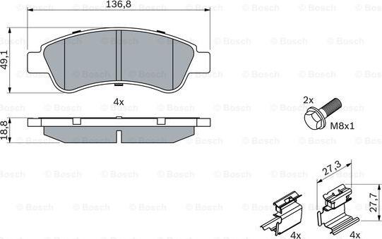 BOSCH 0 986 494 623 - Bromsbeläggssats, skivbroms xdelar.se