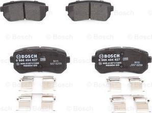 BOSCH 0 986 494 627 - Bromsbeläggssats, skivbroms xdelar.se