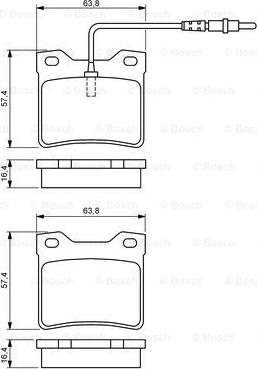 BOSCH 0 986 494 055 - Bromsbeläggssats, skivbroms xdelar.se