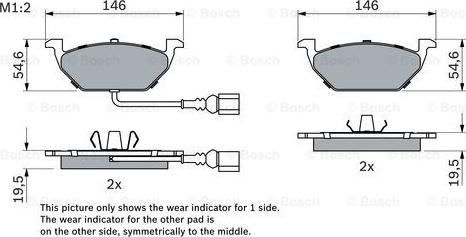 BOSCH 0 986 494 019 - Bromsbeläggssats, skivbroms xdelar.se