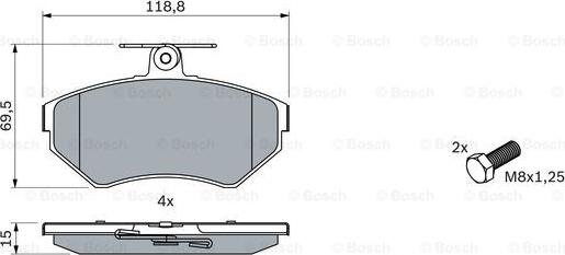 BOSCH 0 986 494 010 - Bromsbeläggssats, skivbroms xdelar.se