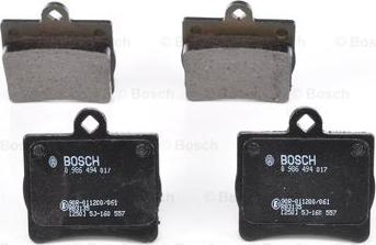 BOSCH 0 986 494 017 - Bromsbeläggssats, skivbroms xdelar.se