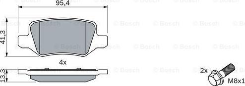 BOSCH 0 986 494 023 - Bromsbeläggssats, skivbroms xdelar.se