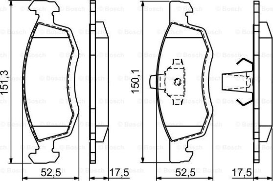 BOSCH 0 986 494 197 - Bromsbeläggssats, skivbroms xdelar.se