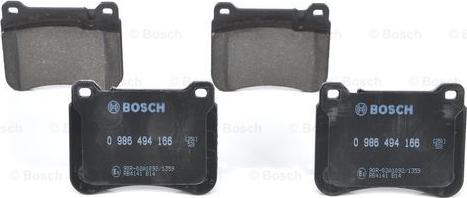 BOSCH 0 986 494 166 - Bromsbeläggssats, skivbroms xdelar.se