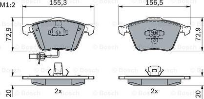 BOSCH 0 986 494 104 - Bromsbeläggssats, skivbroms xdelar.se