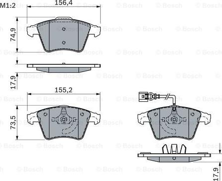 BOSCH 0 986 494 107 - Bromsbeläggssats, skivbroms xdelar.se