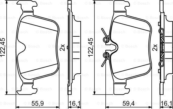 BOSCH 0 986 494 819 - Bromsbeläggssats, skivbroms xdelar.se