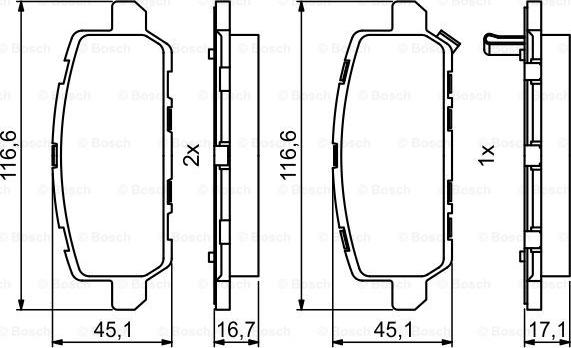 BOSCH 0 986 494 838 - Bromsbeläggssats, skivbroms xdelar.se