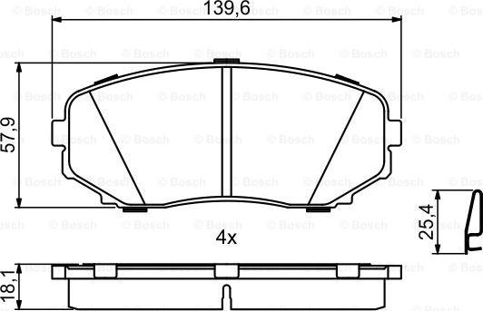 BOSCH 0 986 494 879 - Bromsbeläggssats, skivbroms xdelar.se