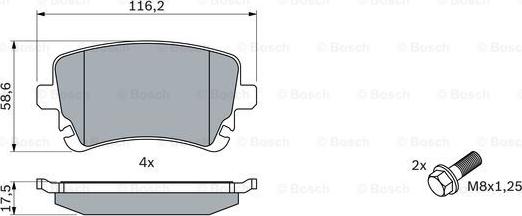 BOSCH 0 986 494 303 - Bromsbeläggssats, skivbroms xdelar.se