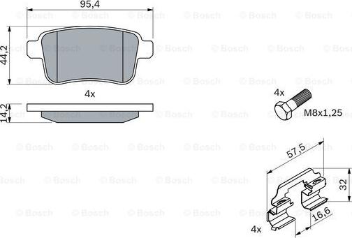 BOSCH 0 986 494 331 - Bromsbeläggssats, skivbroms xdelar.se