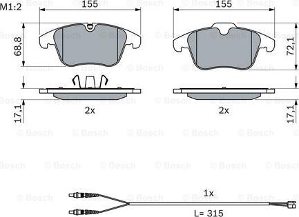 BOSCH 0 986 494 371 - Bromsbeläggssats, skivbroms xdelar.se