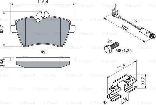 BOSCH 0 986 494 290 - Bromsbeläggssats, skivbroms xdelar.se