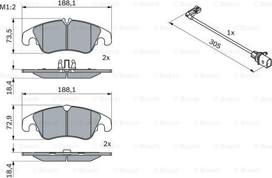 BOSCH 0 986 494 259 - Bromsbeläggssats, skivbroms xdelar.se