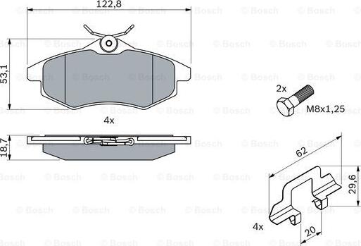 BOSCH 0 986 494 262 - Bromsbeläggssats, skivbroms xdelar.se