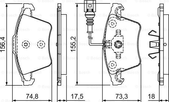 BOSCH 0 986 494 203 - Bromsbeläggssats, skivbroms xdelar.se