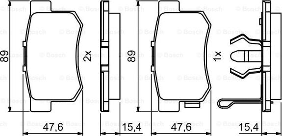 BOSCH 0 986 494 233 - Bromsbeläggssats, skivbroms xdelar.se