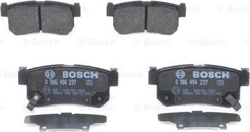 BOSCH 0 986 494 237 - Bromsbeläggssats, skivbroms xdelar.se