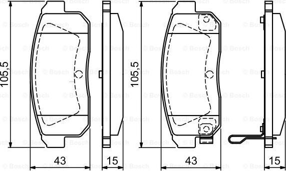 BOSCH 0 986 494 223 - Bromsbeläggssats, skivbroms xdelar.se