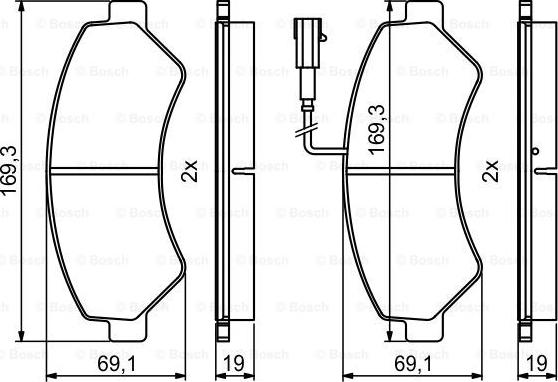 BOSCH 0 986 494 799 - Bromsbeläggssats, skivbroms xdelar.se