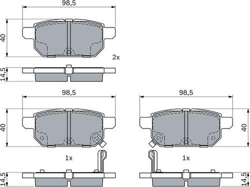 BOSCH 0 986 494 748 - Bromsbeläggssats, skivbroms xdelar.se