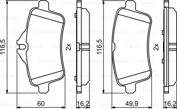 BOSCH 0 986 494 771 - Bromsbeläggssats, skivbroms xdelar.se