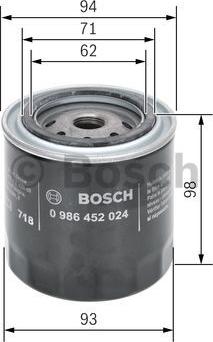 BOSCH 0 986 452 024 - Oljefilter xdelar.se