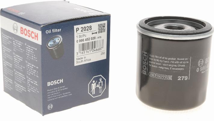 BOSCH 0 986 452 028 - Oljefilter xdelar.se