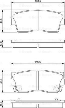 BOSCH 0 986 461 750 - Bromsbeläggssats, skivbroms xdelar.se