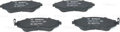 BOSCH 0 986 424 474 - Bromsbeläggssats, skivbroms xdelar.se