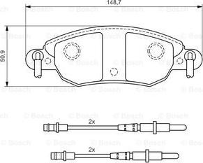 BOSCH 0 986 424 598 - Bromsbeläggssats, skivbroms xdelar.se