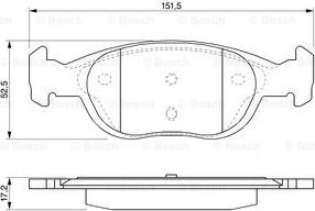 BOSCH 0 986 424 544 - Bromsbeläggssats, skivbroms xdelar.se