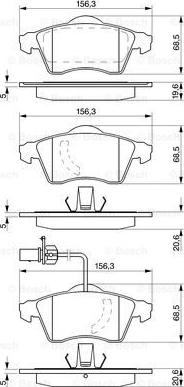 BOSCH 0 986 424 537 - Bromsbeläggssats, skivbroms xdelar.se