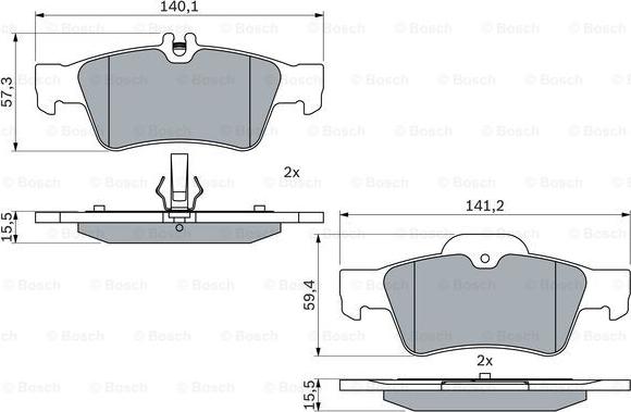 BOSCH 0 986 424 699 - Bromsbeläggssats, skivbroms xdelar.se