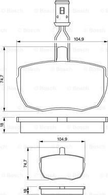 BOSCH 0 986 424 044 - Bromsbeläggssats, skivbroms xdelar.se