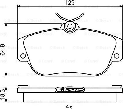 BOSCH 0 986 424 016 - Bromsbeläggssats, skivbroms xdelar.se